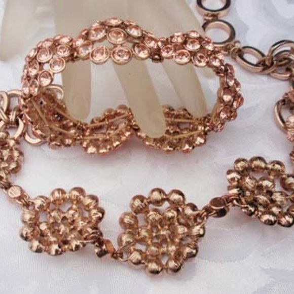 Anne Klein vintage Rose Pink necklace and bracelet - Picture 5 of 5